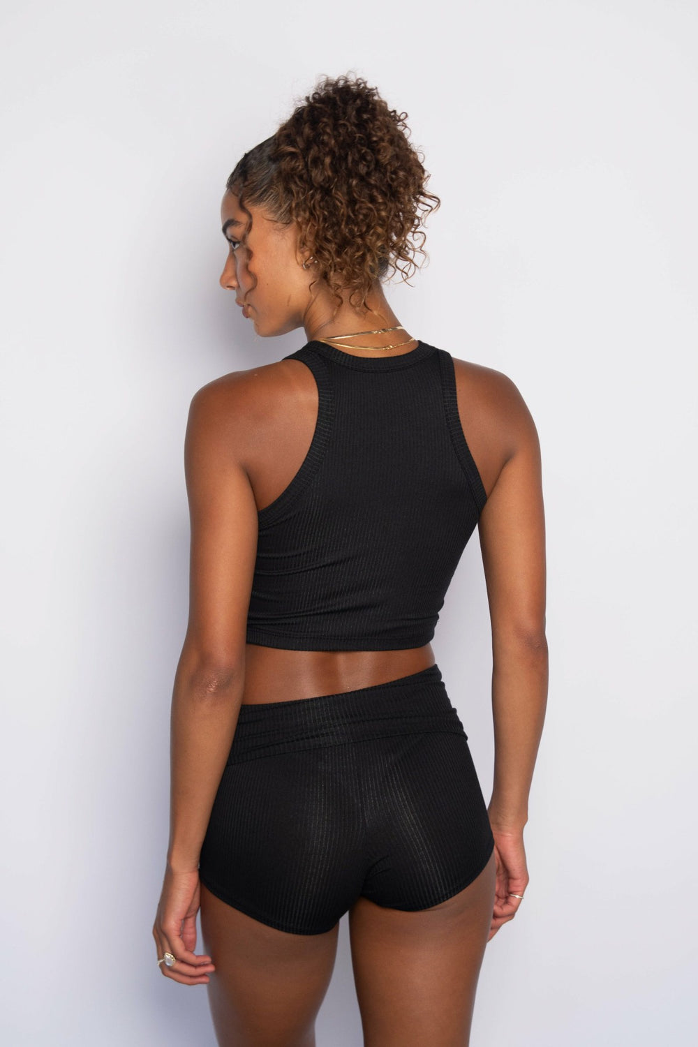 Monica Crop Ribbed in Black / Skatie Sale