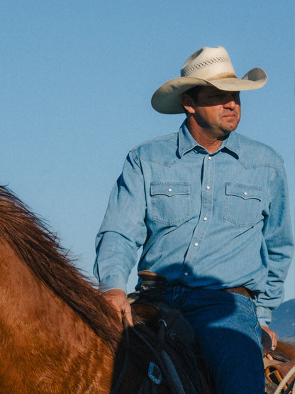 Schaefer Outfitter Classic Western Denim Snap Shirt