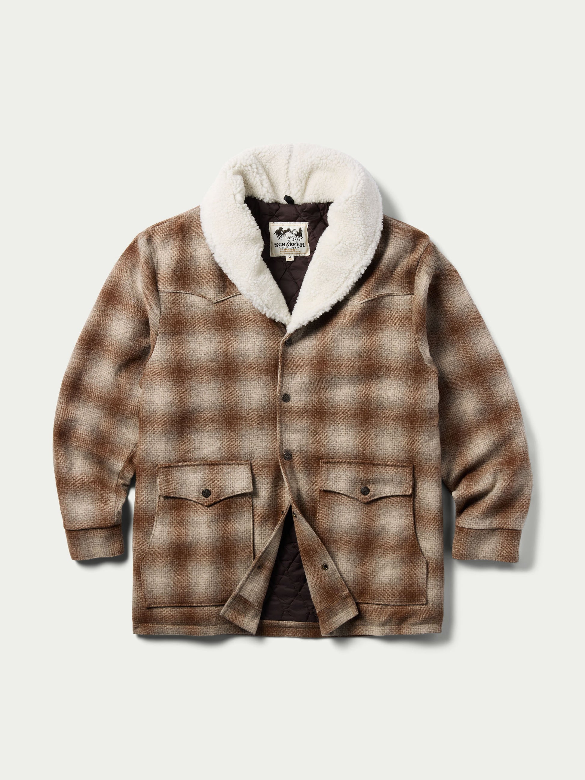 Schaefer Outfitter Wool Coat With Shearling Collar