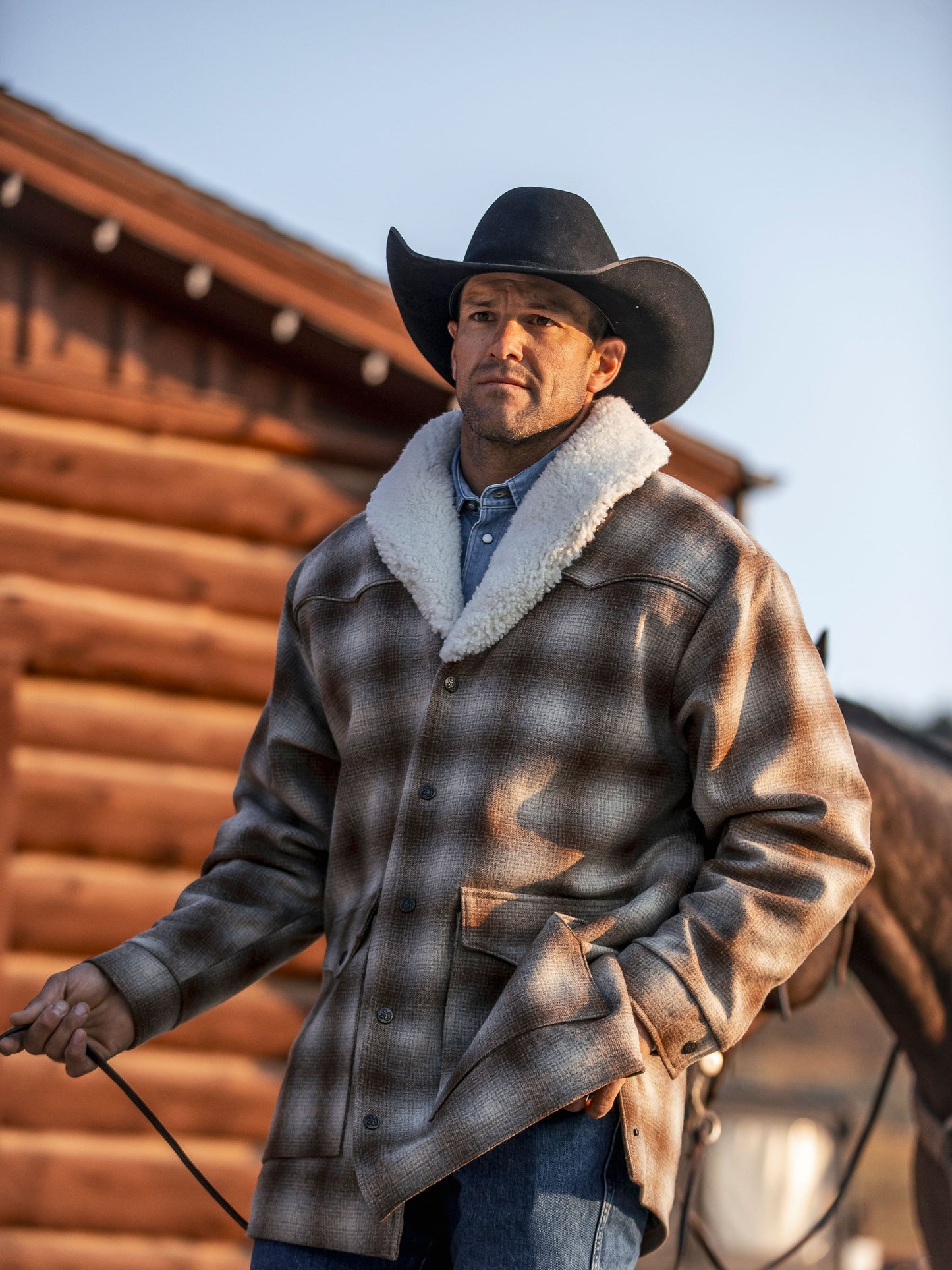 Schaefer Outfitter Wool Coat With Shearling Collar