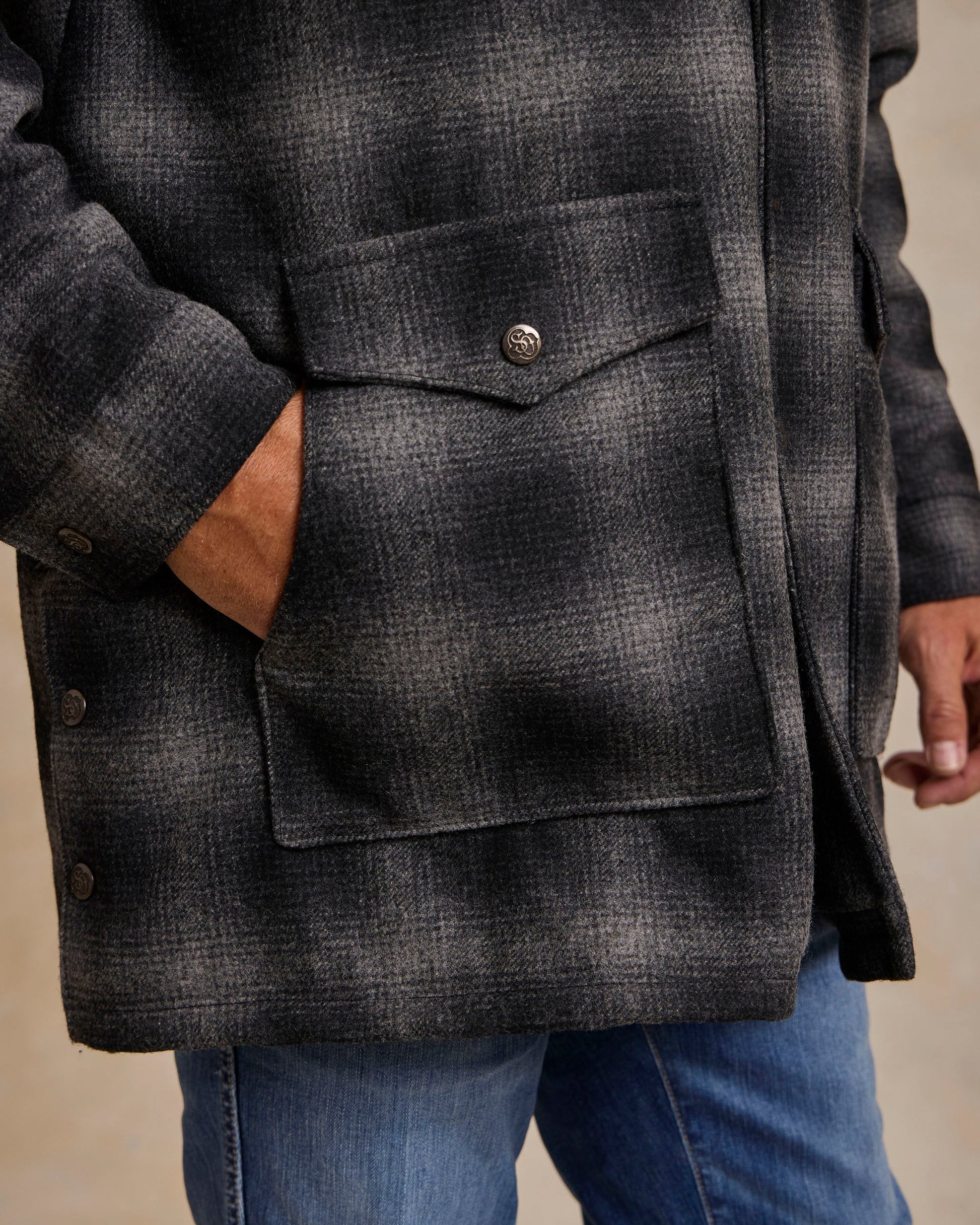 Schaefer Outfitter Wool Coat With Shearling Collar