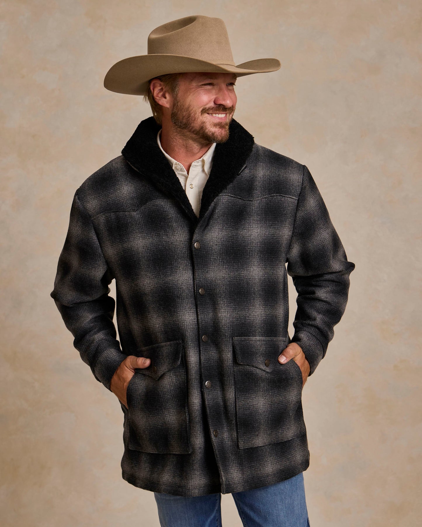 Schaefer Outfitter Wool Coat With Shearling Collar