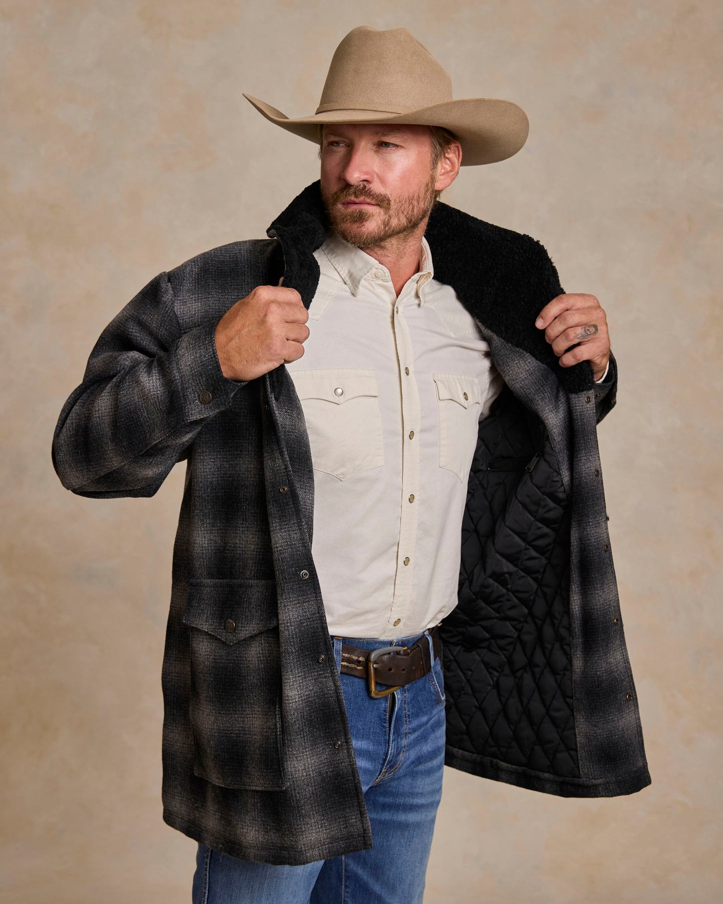 Schaefer Outfitter Wool Coat With Shearling Collar
