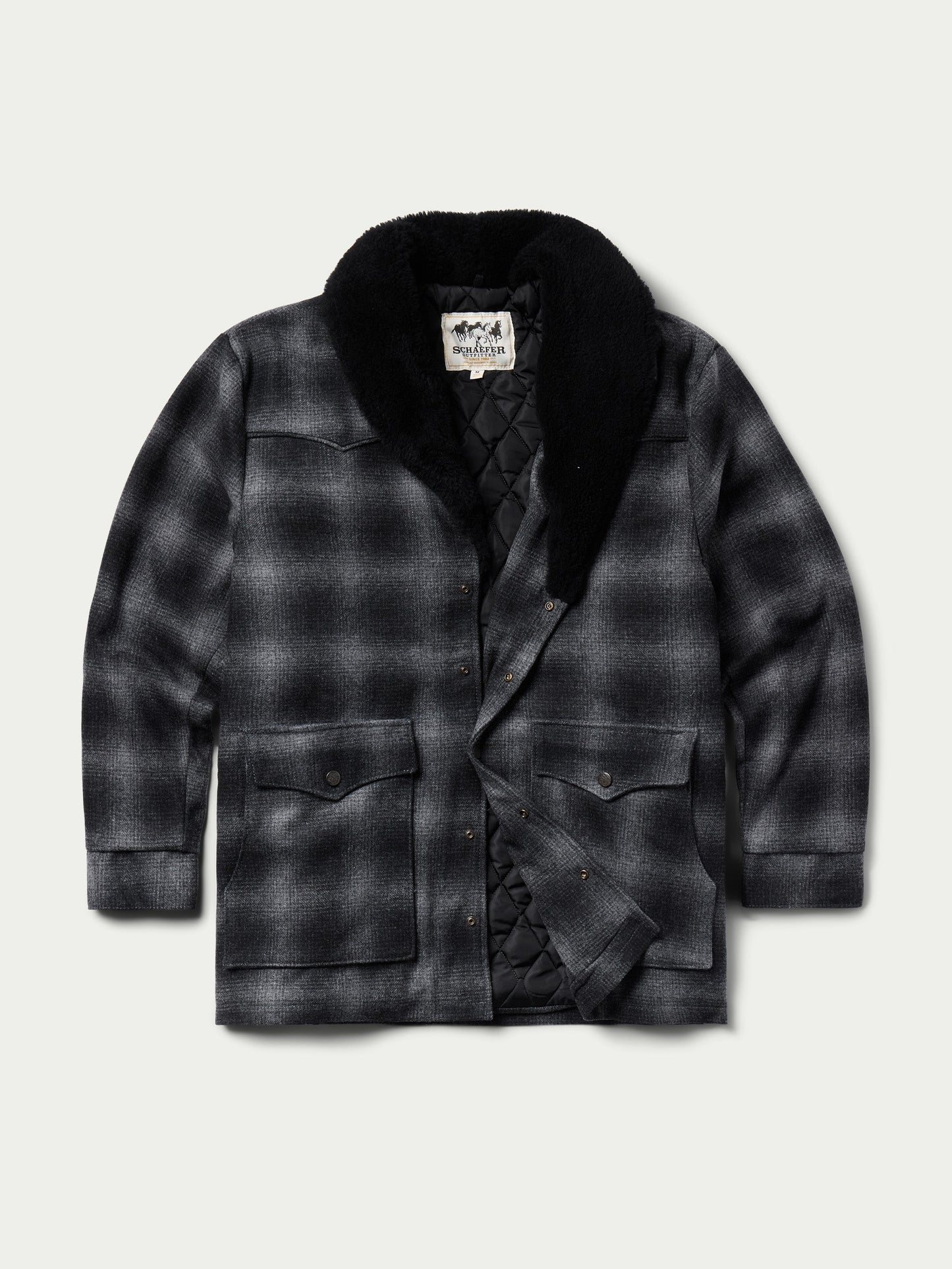 Schaefer Outfitter Wool Coat With Shearling Collar