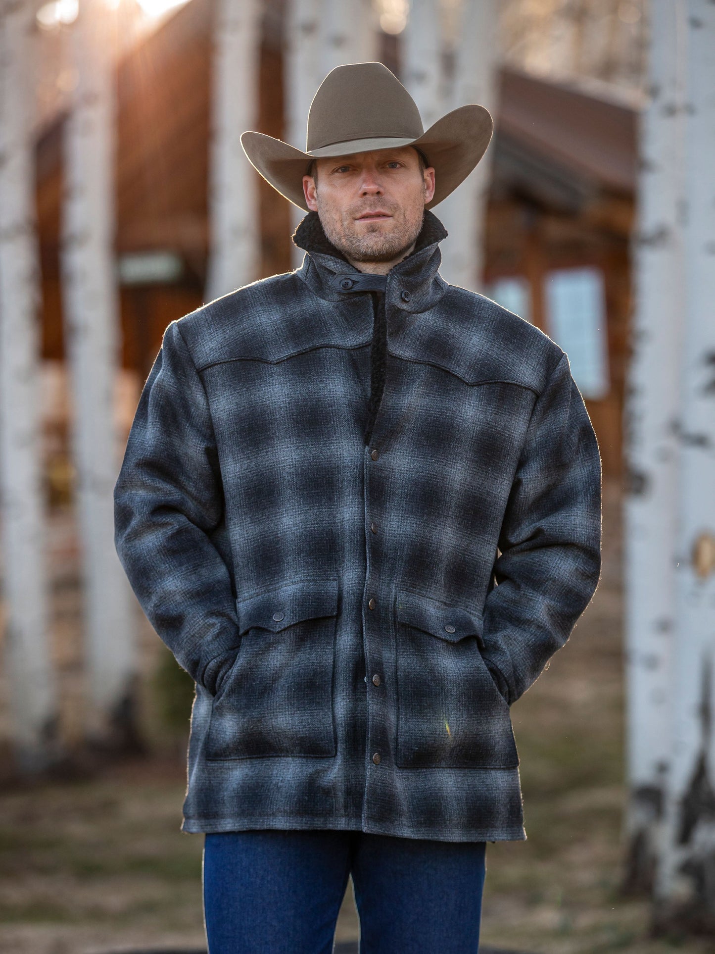 Schaefer Outfitter Wool Coat With Shearling Collar