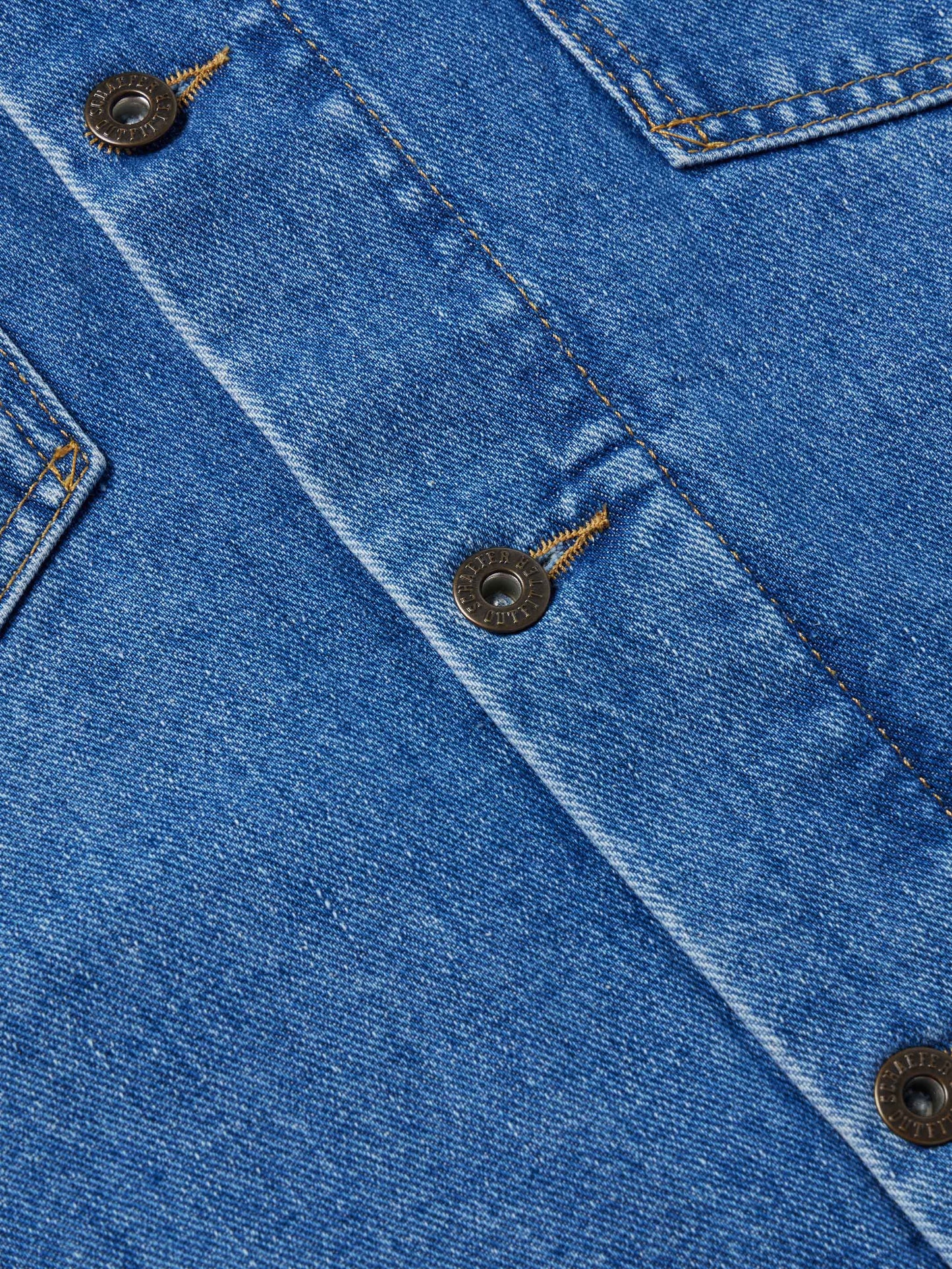Schaefer Outfitter Legend Denim Jacket | Men's Western Jean Jacket with Leather Collar