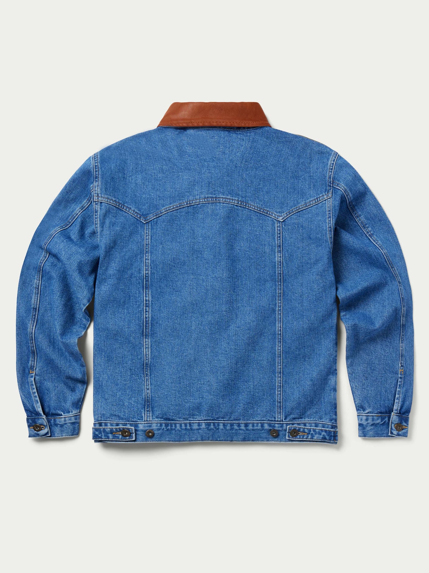 Schaefer Outfitter Legend Denim Jacket | Men's Western Jean Jacket with Leather Collar