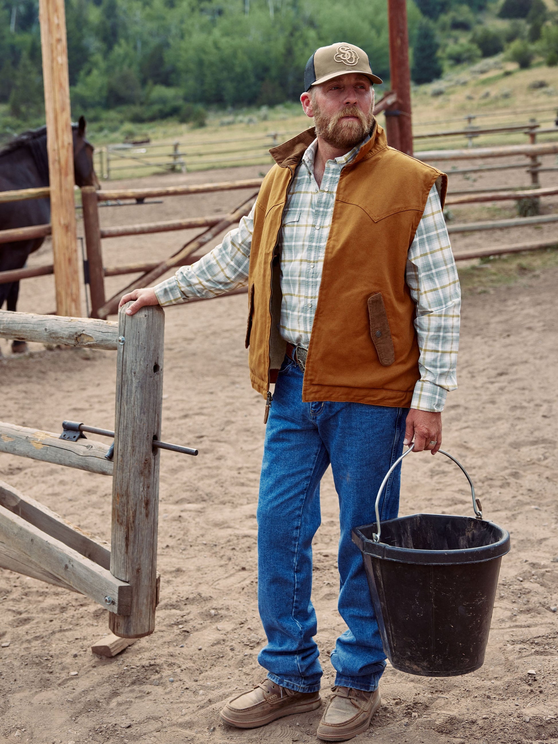 Schaefer Outfitter Zip Canvas Vest With Sherpa Lining