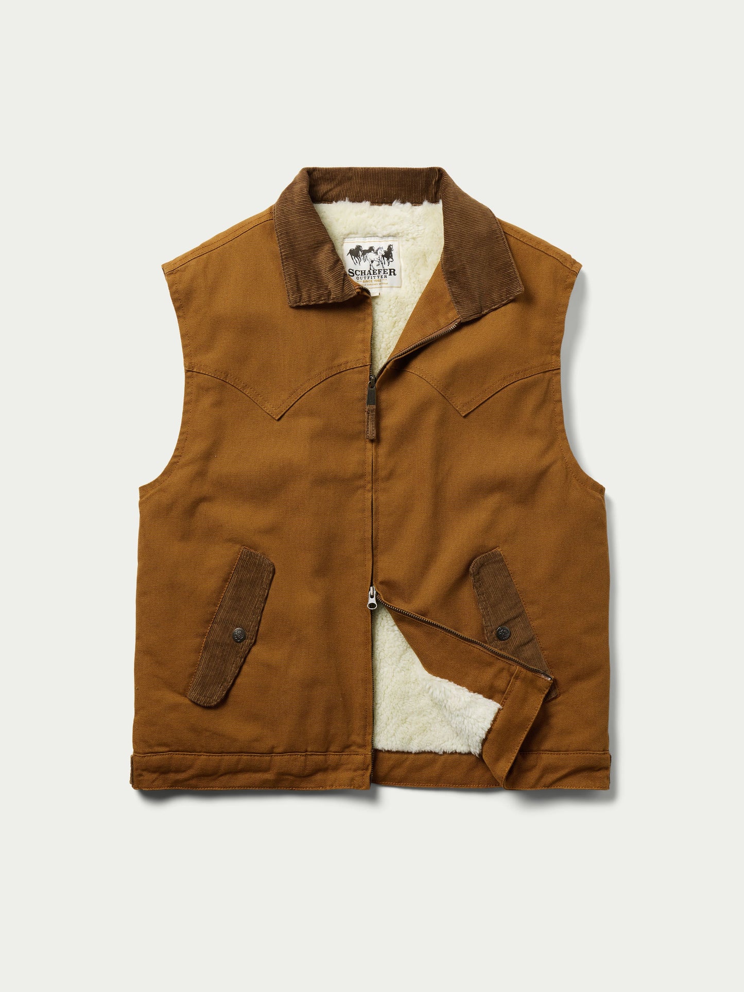 Schaefer Outfitter Zip Canvas Vest With Sherpa Lining