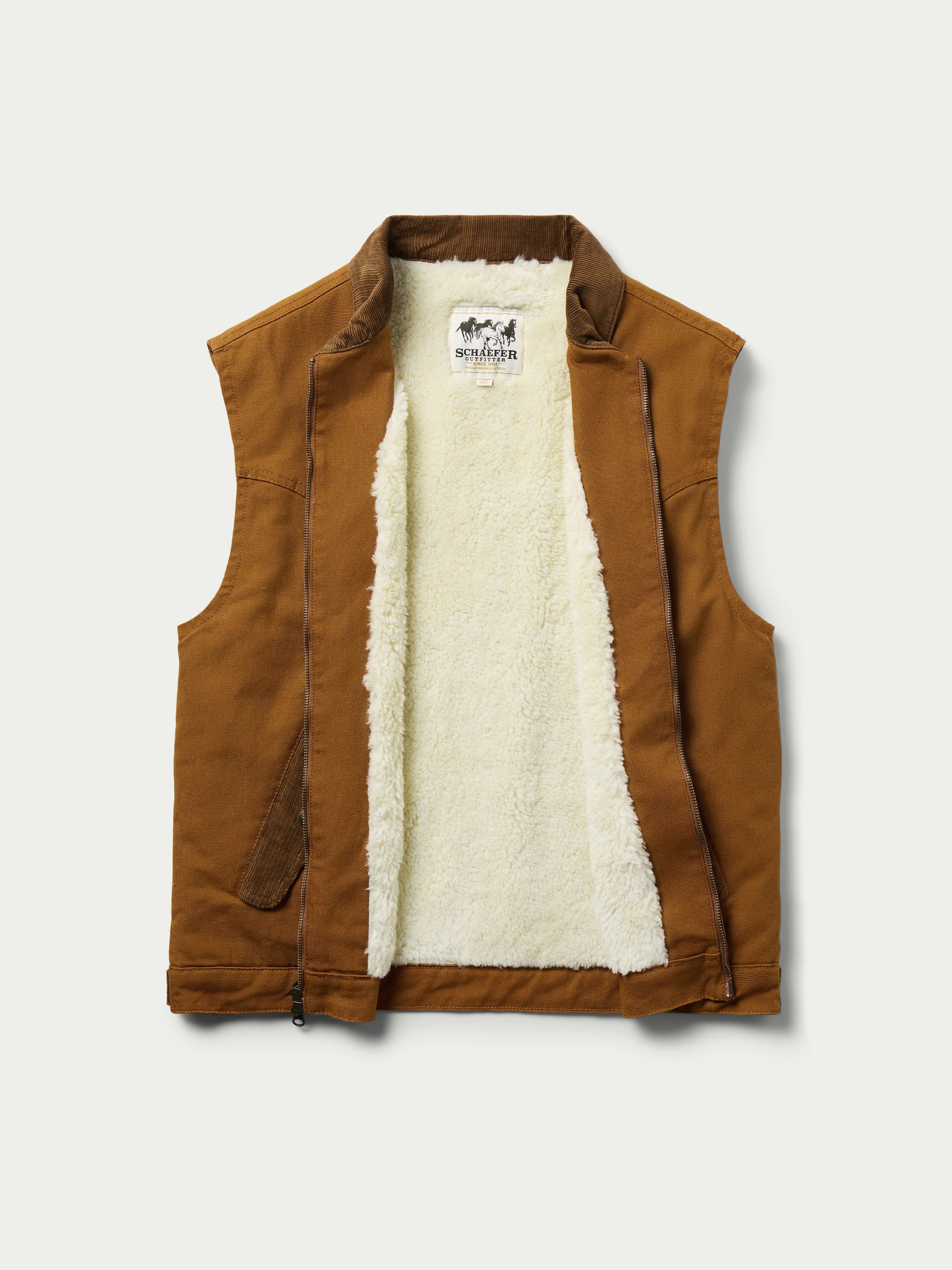 Schaefer Outfitter Zip Canvas Vest With Sherpa Lining
