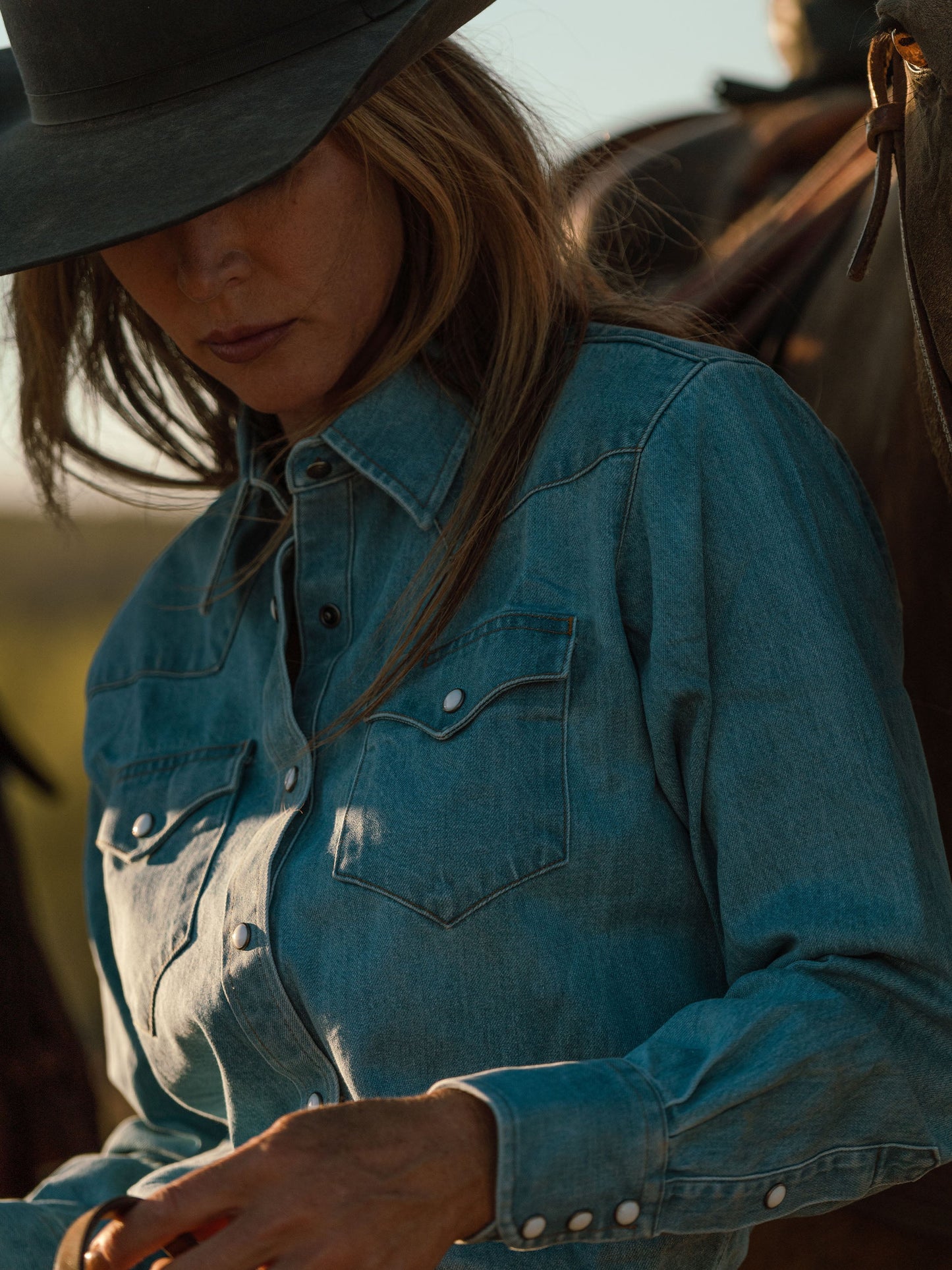 Schaefer Outfitter Women's Western Denim Pearl Snap