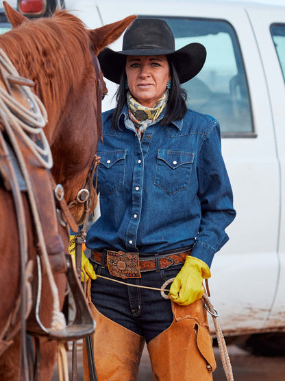 Schaefer Outfitter Women's Western Denim Pearl Snap