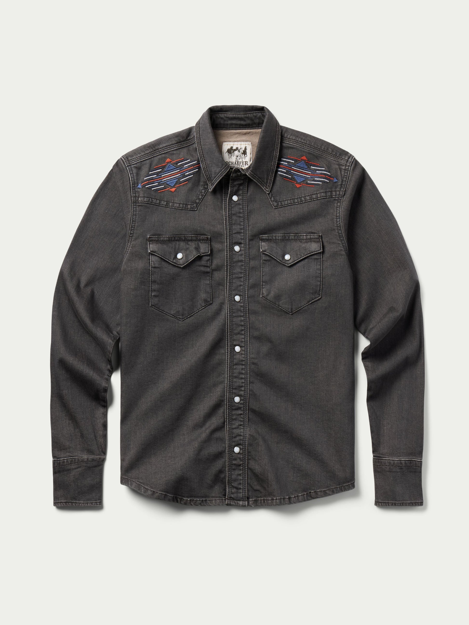 Schaefer Outfitter Women's Embroidered Denim Snap Shirt