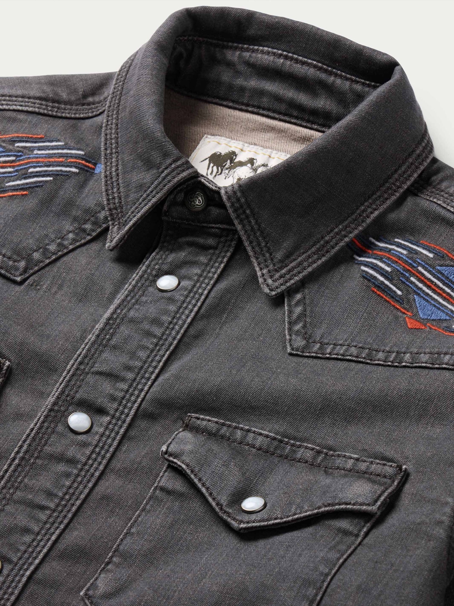 Schaefer Outfitter Women's Embroidered Denim Snap Shirt