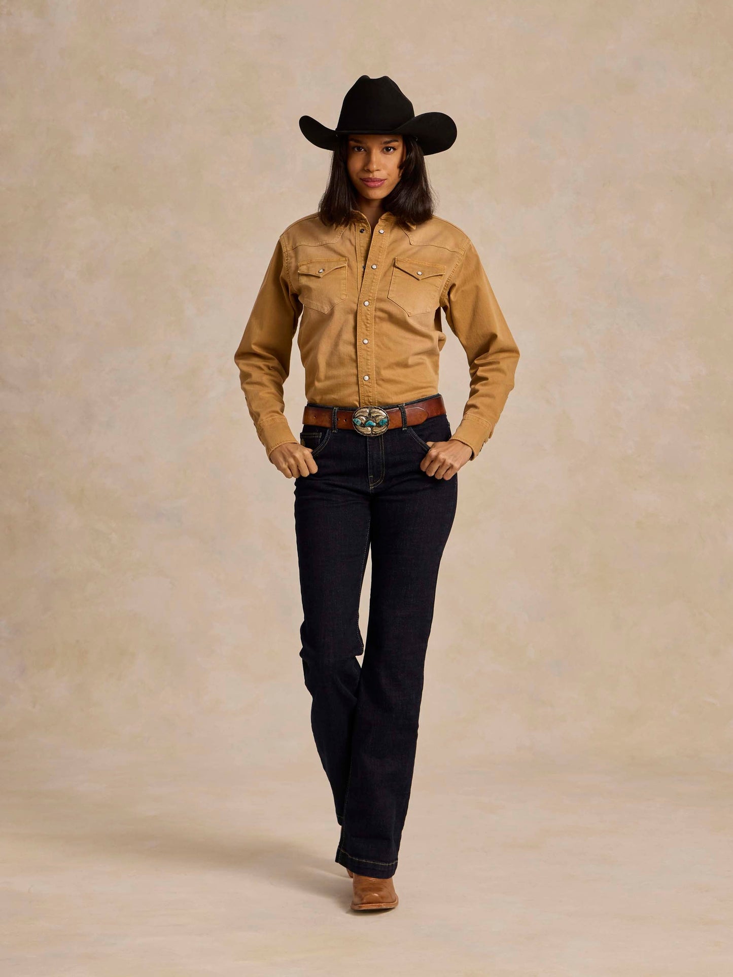 Schaefer Outfitter Women's Western Denim Snap Shirt