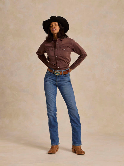 Schaefer Outfitter Women's Western Denim Snap Shirt