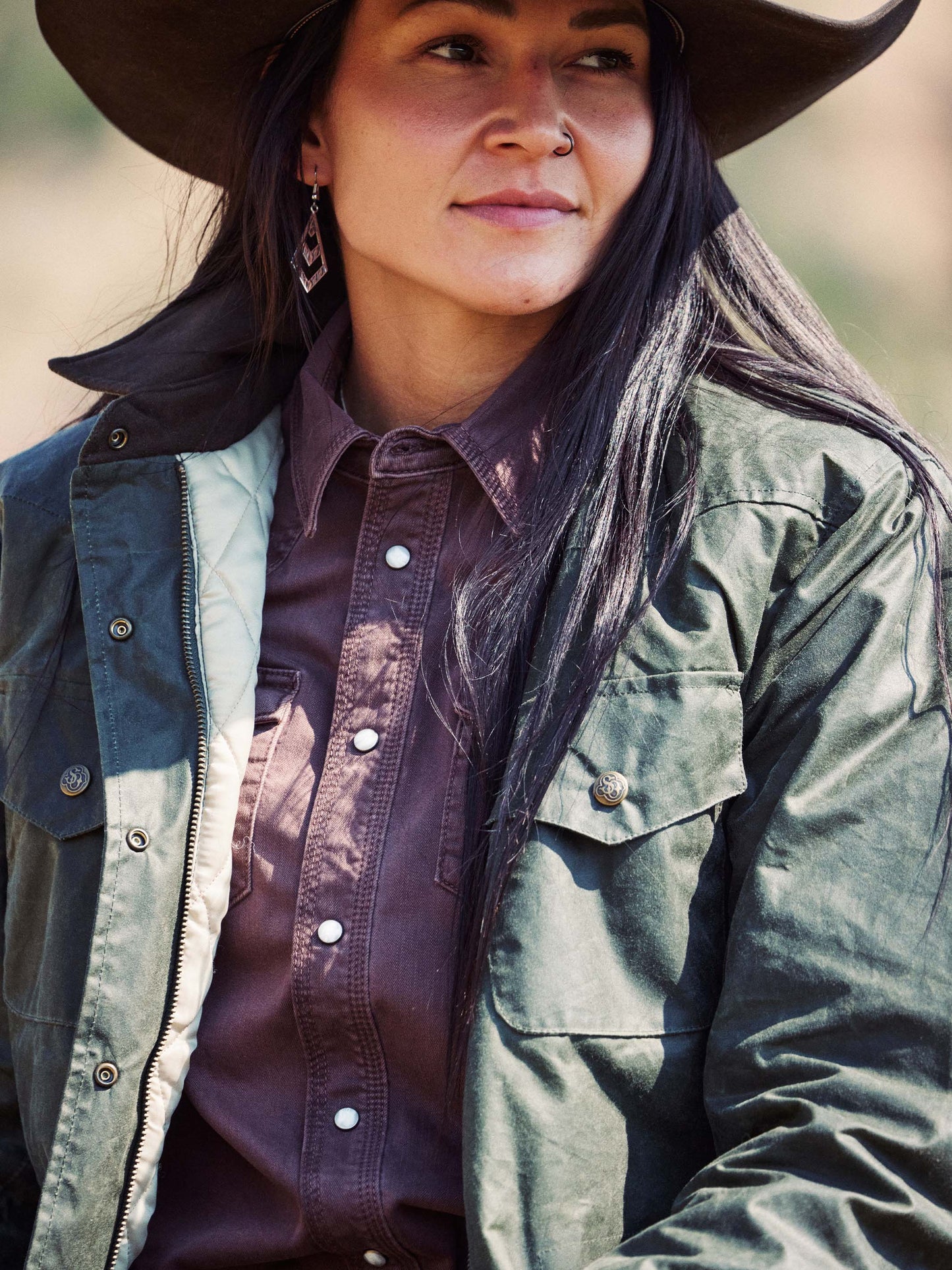 Schaefer Outfitter Women's Western Denim Snap Shirt