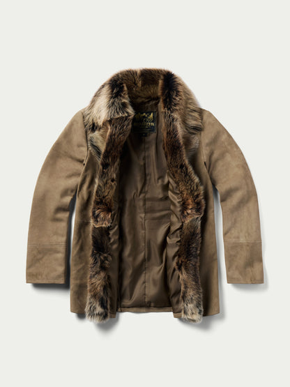 Schaefer Outfitter Women's Suede Coat With Toscana Shearling Collar