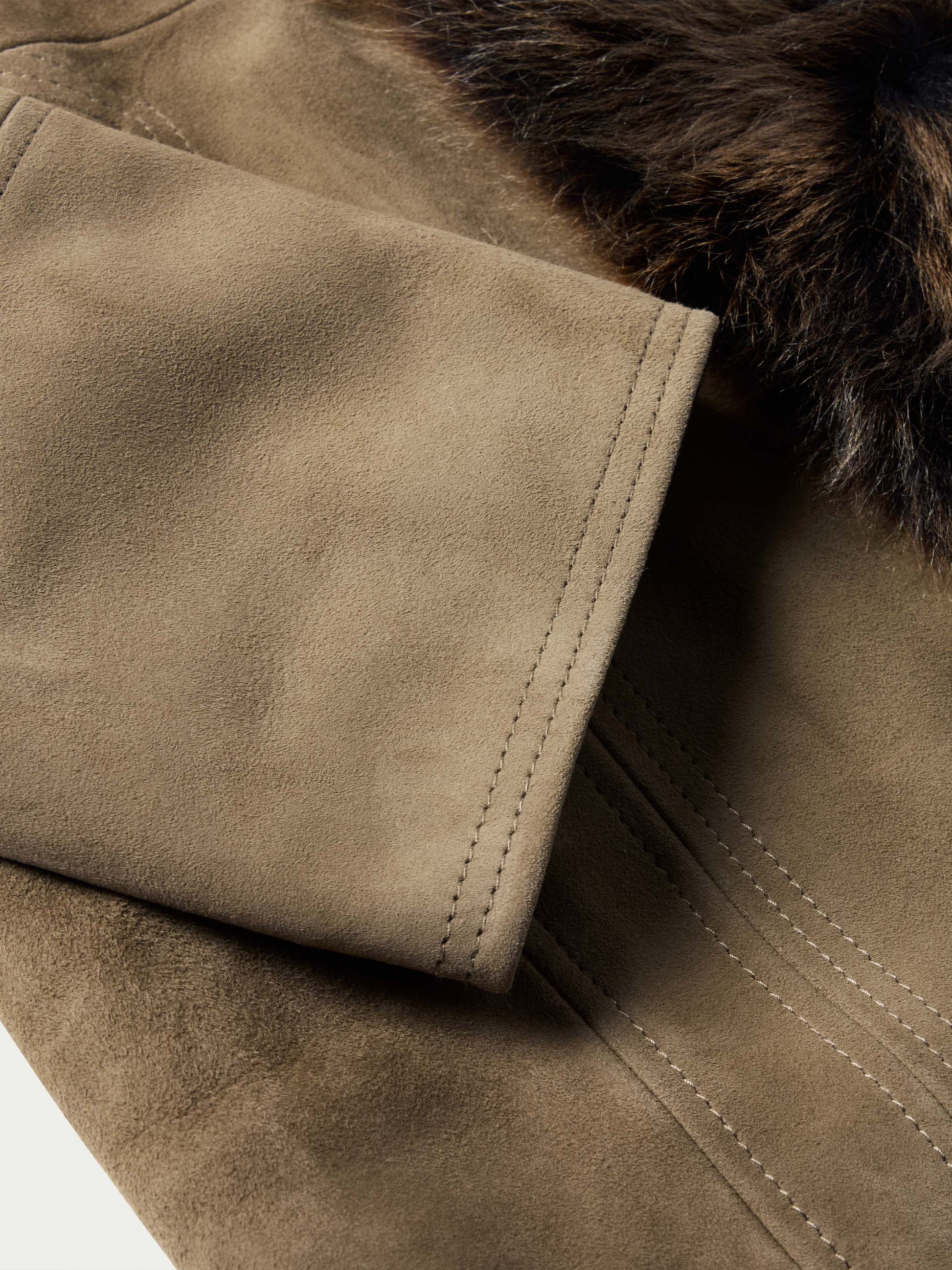 Schaefer Outfitter Women's Suede Coat With Toscana Shearling Collar